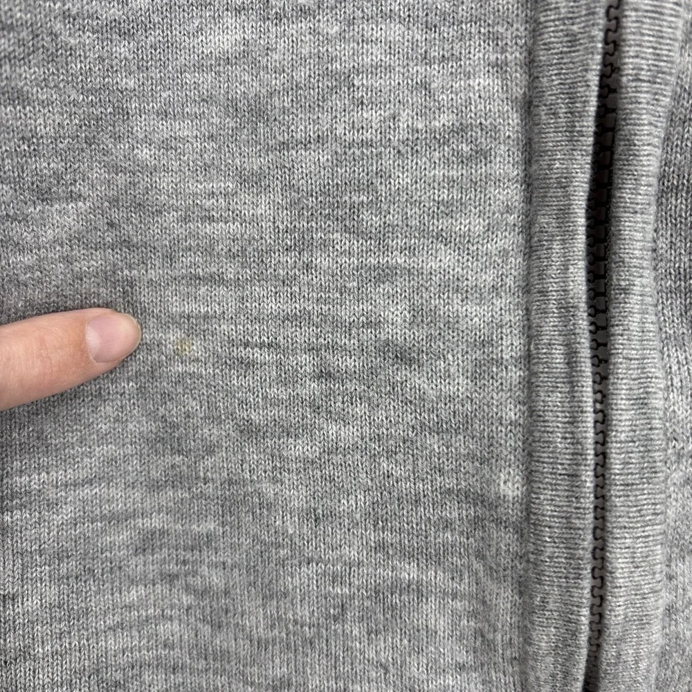 Title Nine Gray Abstract Sleeve Merino Wool Zip Hoodie Sweater Dress Size S FLAW